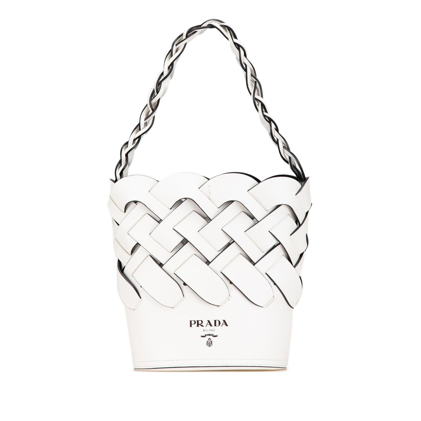 Prada Vitello Intreccio Tress Bucket Bag