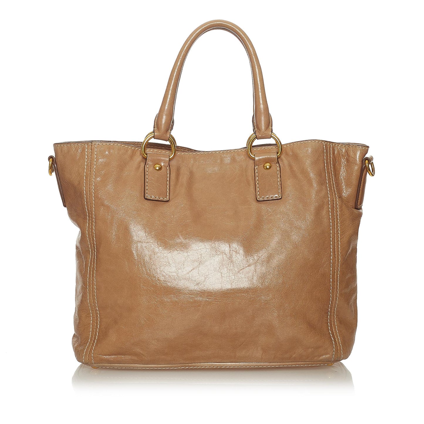 Prada Vitello Lux Leather Satchel (SHG-27634)