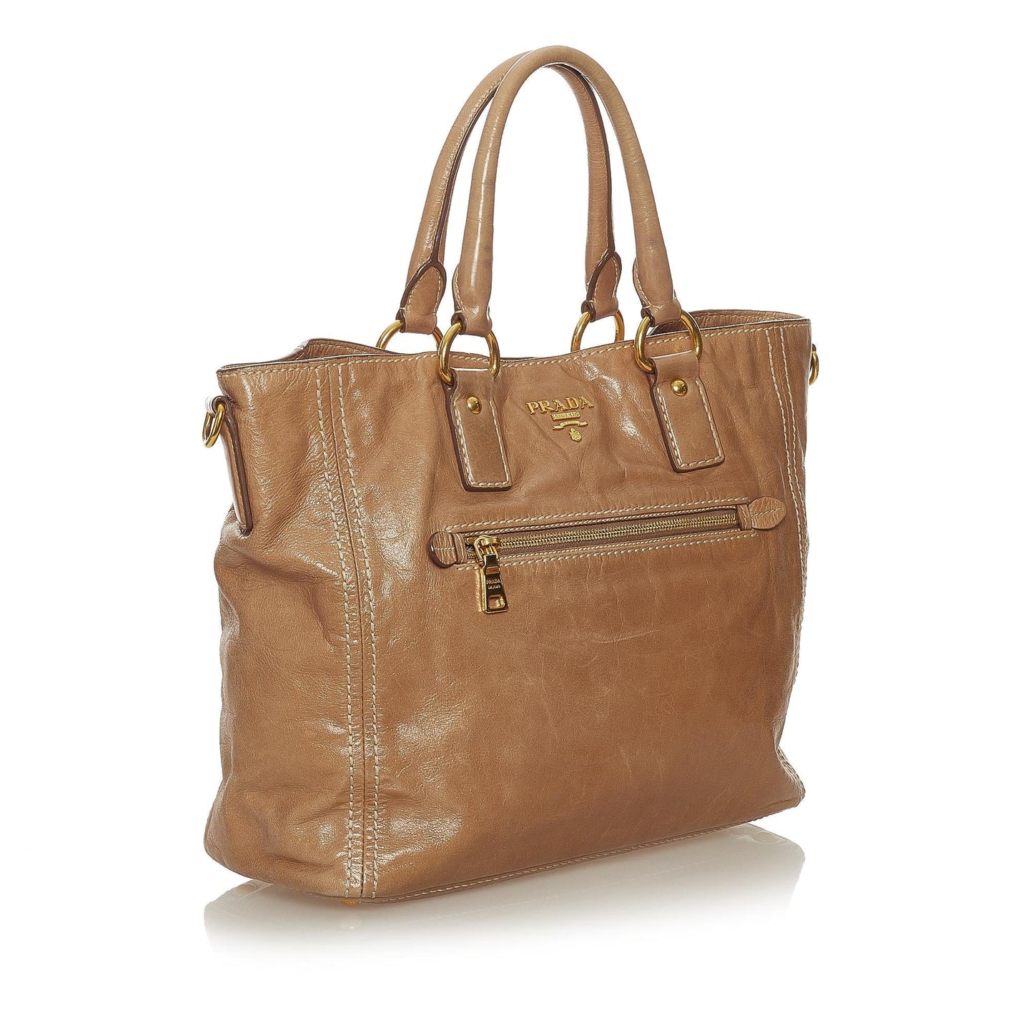 Prada Vitello Lux Leather Satchel (SHG-27634)