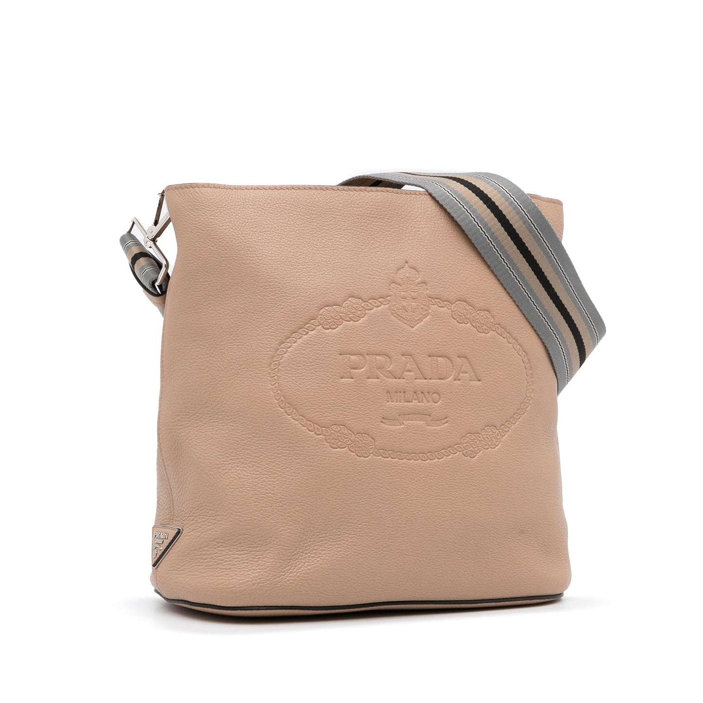 Prada Vitello Phenix Logo Bucket Bag (SHG-19RlVo)