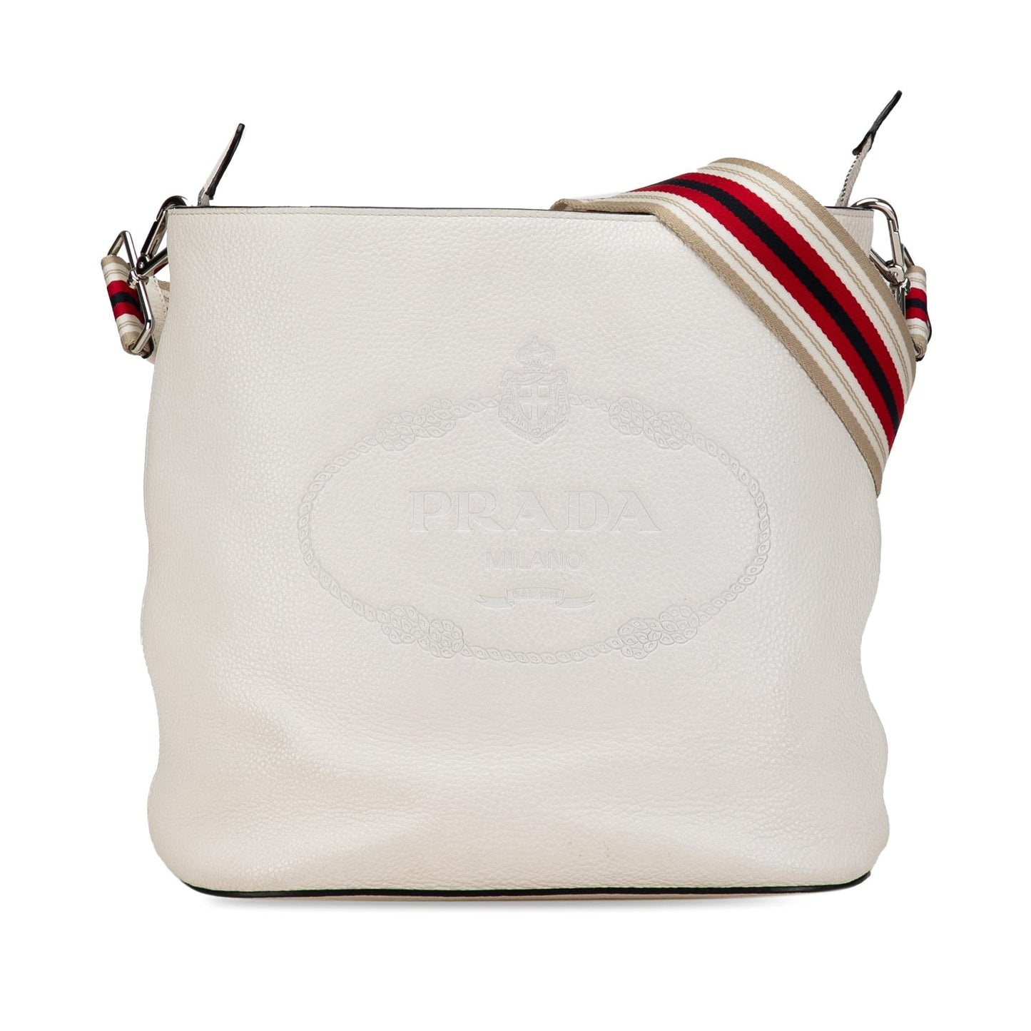Prada Vitello Phenix Logo Bucket Bag (SHG-77RPlB)