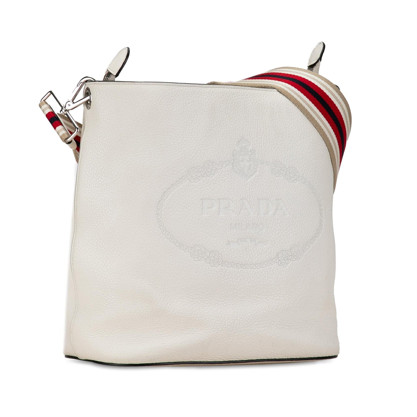 Prada Vitello Phenix Logo Bucket Bag (SHG-77RPlB)