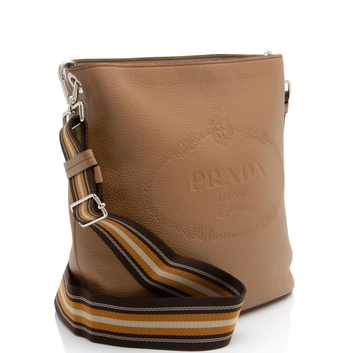 Prada Vitello Phenix Logo Bucket Bag (SHF-PgqAnW)