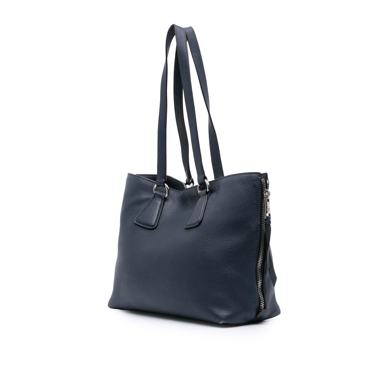 Prada Vitello Phenix Side Zip Shopper Tote