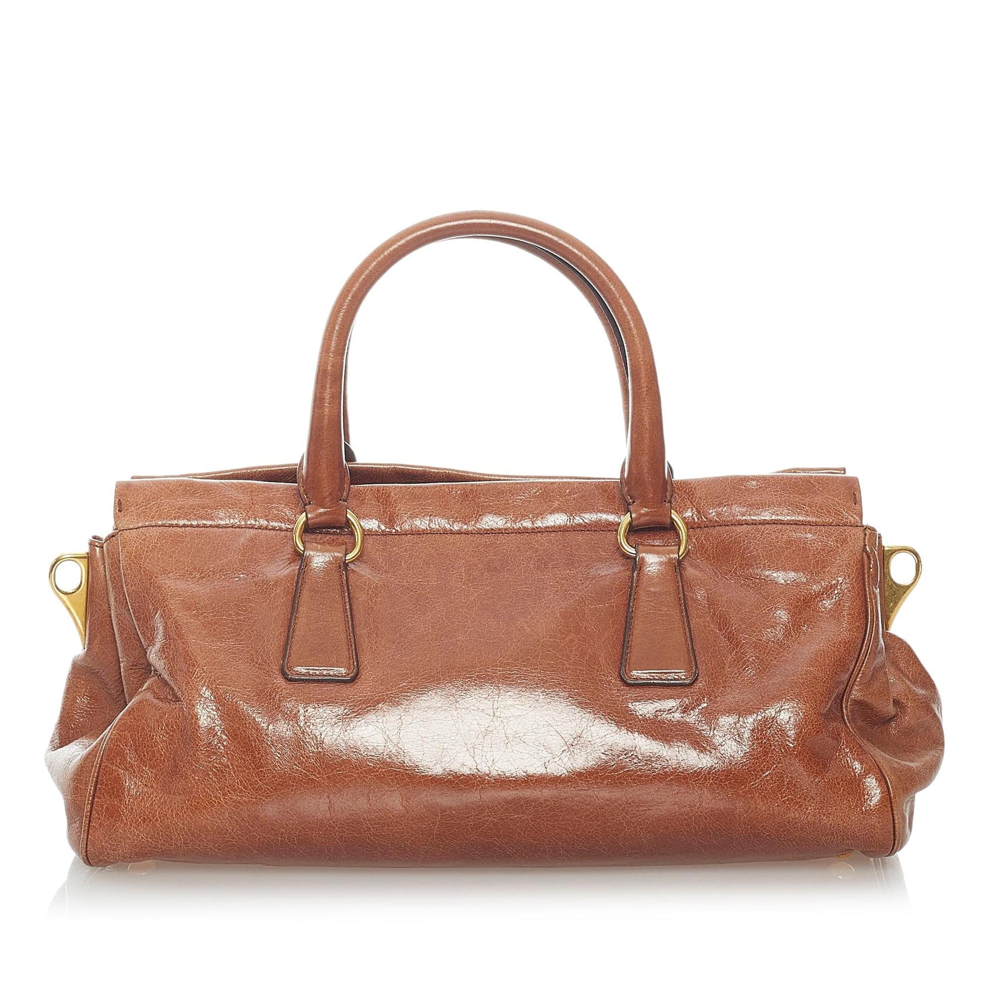 Prada Vitello Shine Satchel Style 15 - Ewore Bags