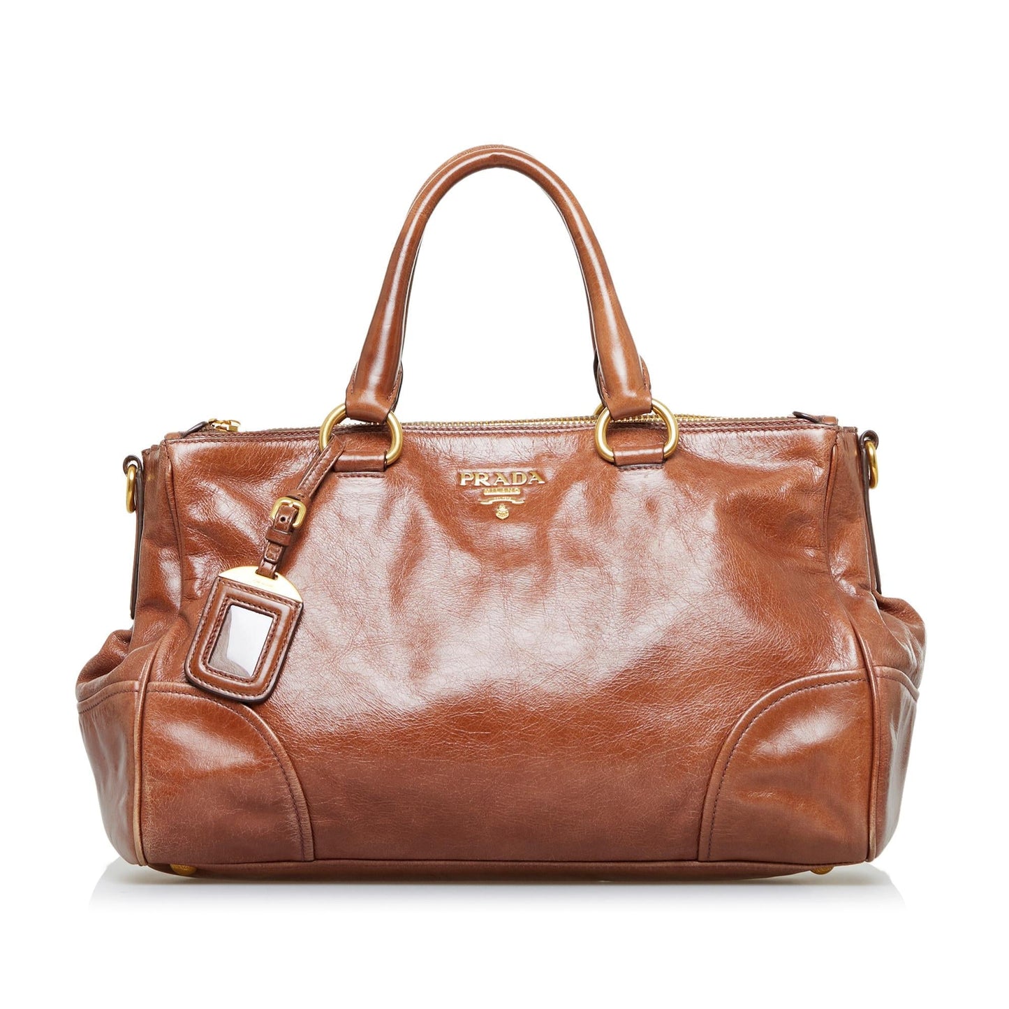 Prada Vitello Shine Satchel (SHG-UvQCdy)
