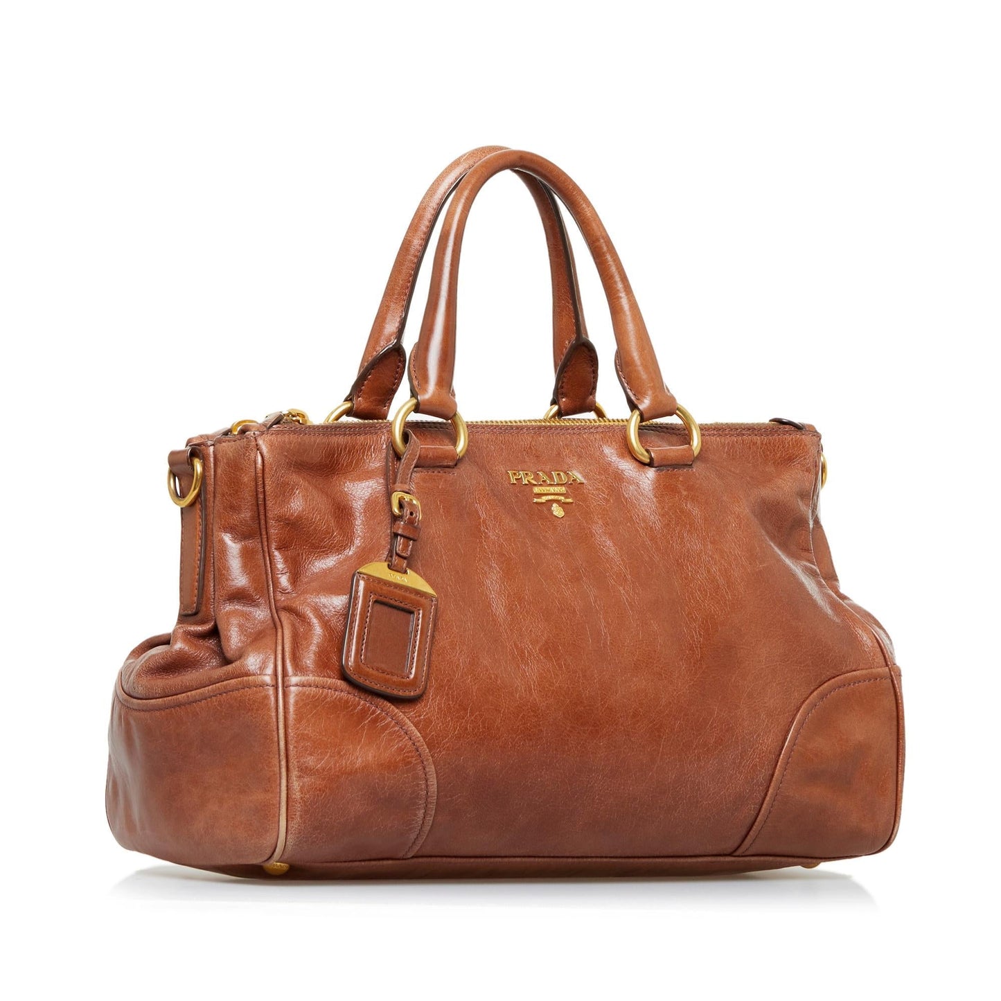 Prada Vitello Shine Satchel (SHG-UvQCdy)