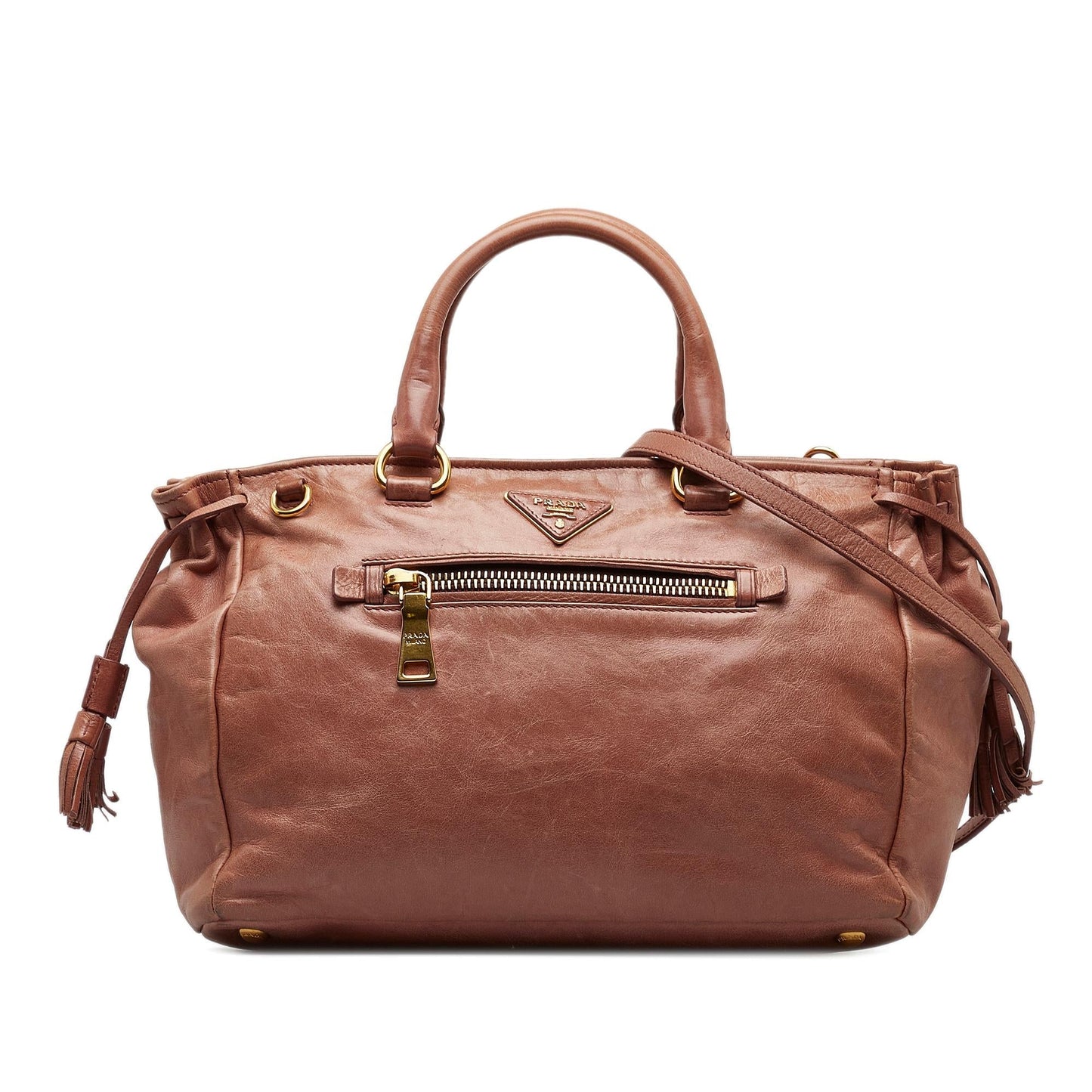 Prada Vitello Shine Satchel (SHG-zY7Q9l)