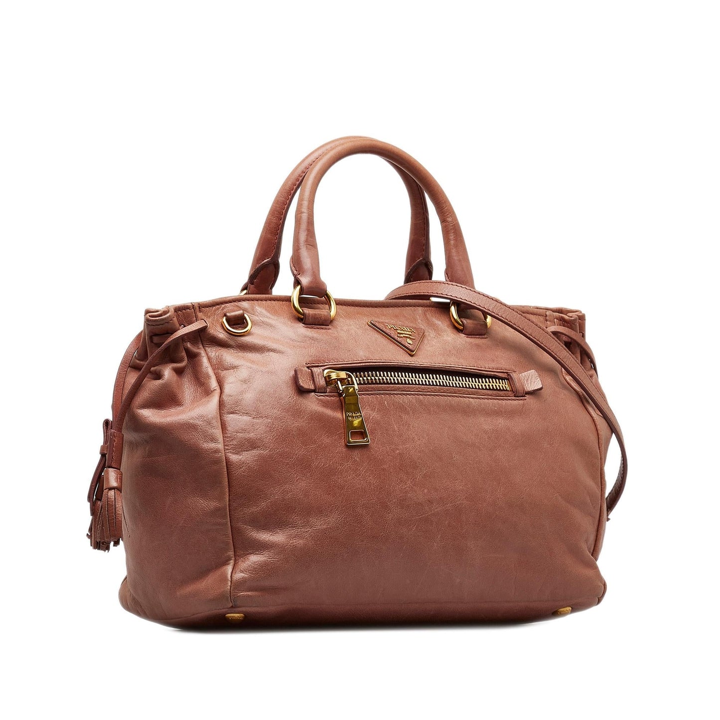 Prada Vitello Shine Satchel (SHG-zY7Q9l)