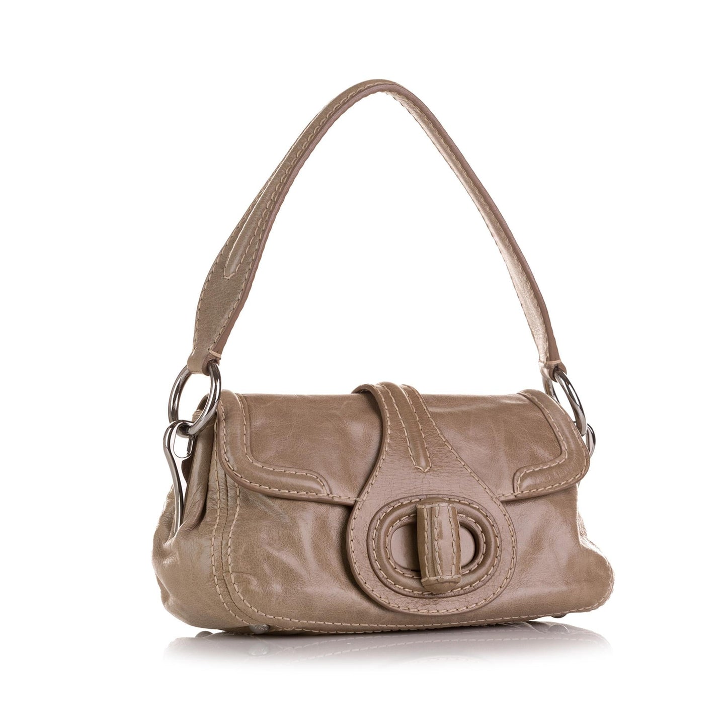 Prada Vitello Shine Turn Lock Baguette (SHG-kNYA2Z)