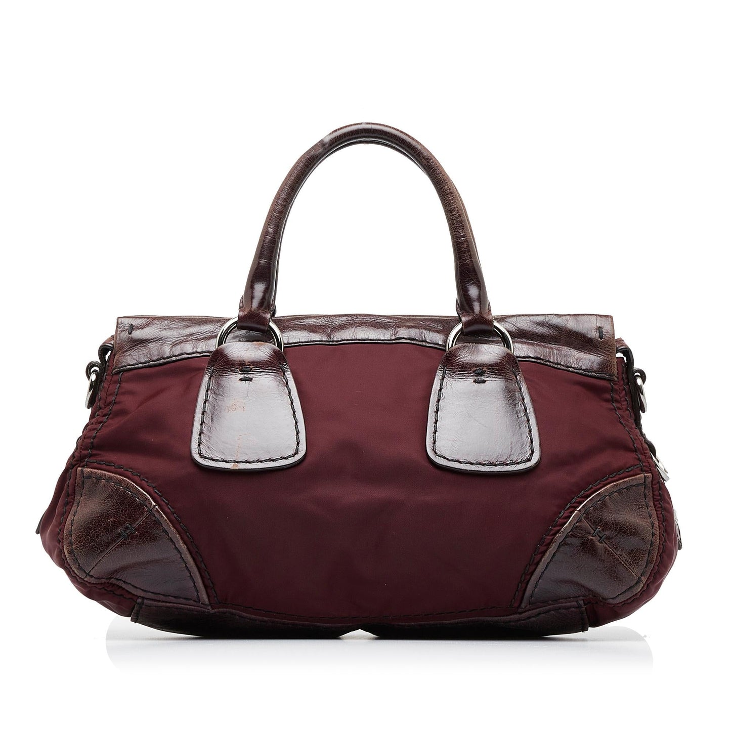 Prada Vitello Trimmed Tessuto Satchel (SHG-ZljEJ6)