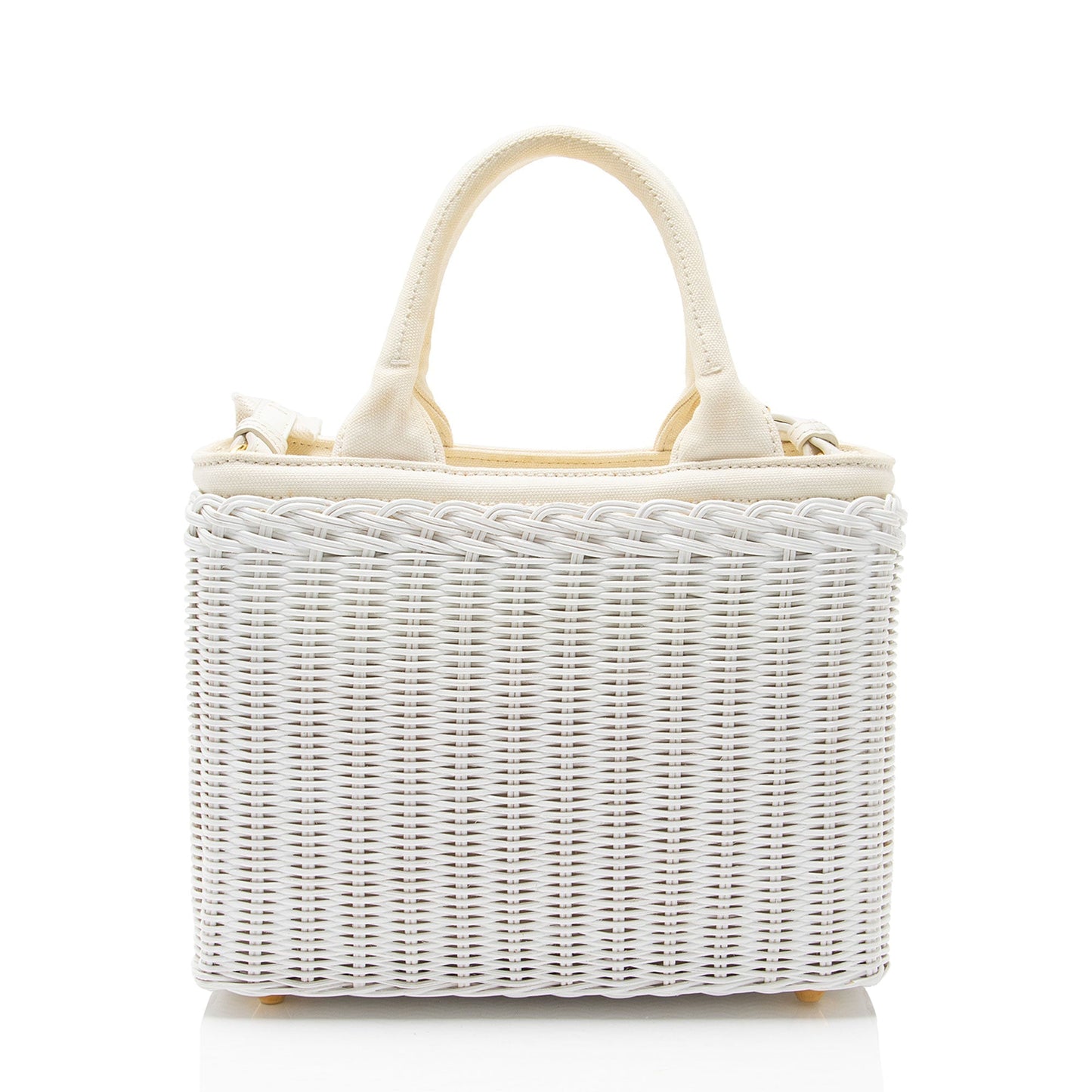 Prada Wicker Canvas Small Tote