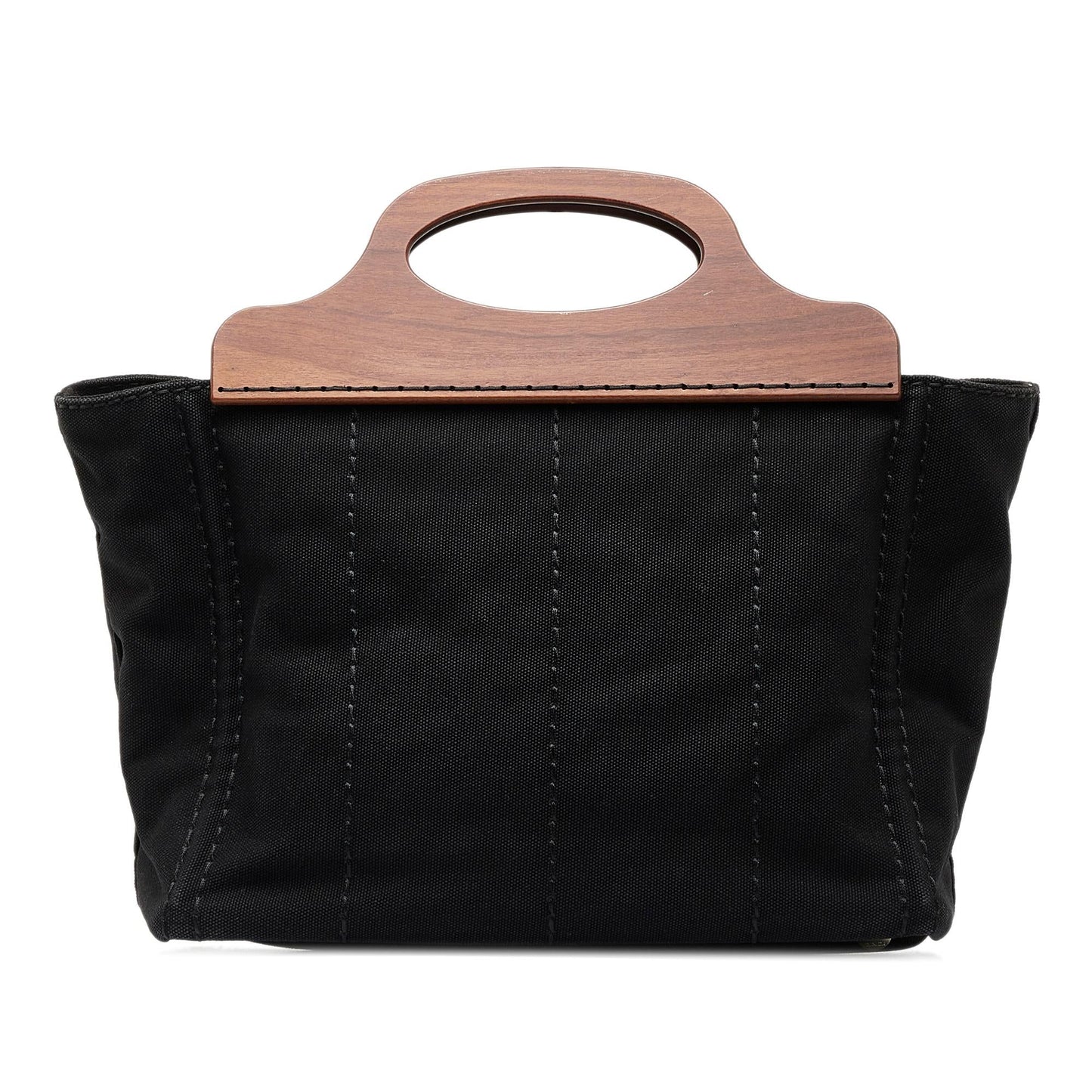 Prada Wood Handle Canapa Logo Satchel (SHG-MVwVck)