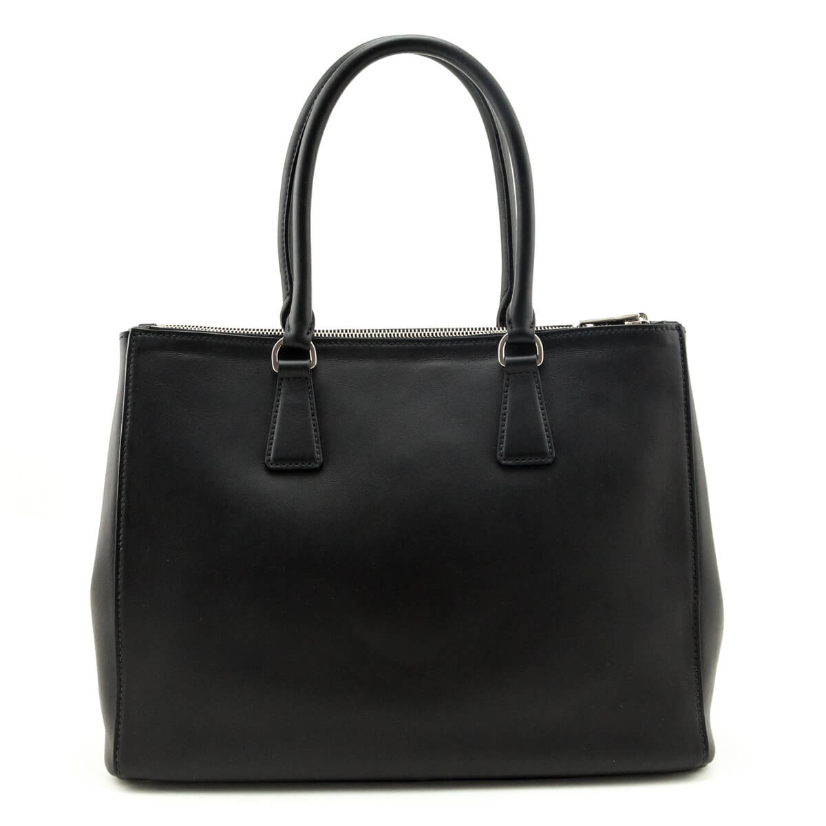 Prada Black City Calf Medium Galleria Double Zip Tote