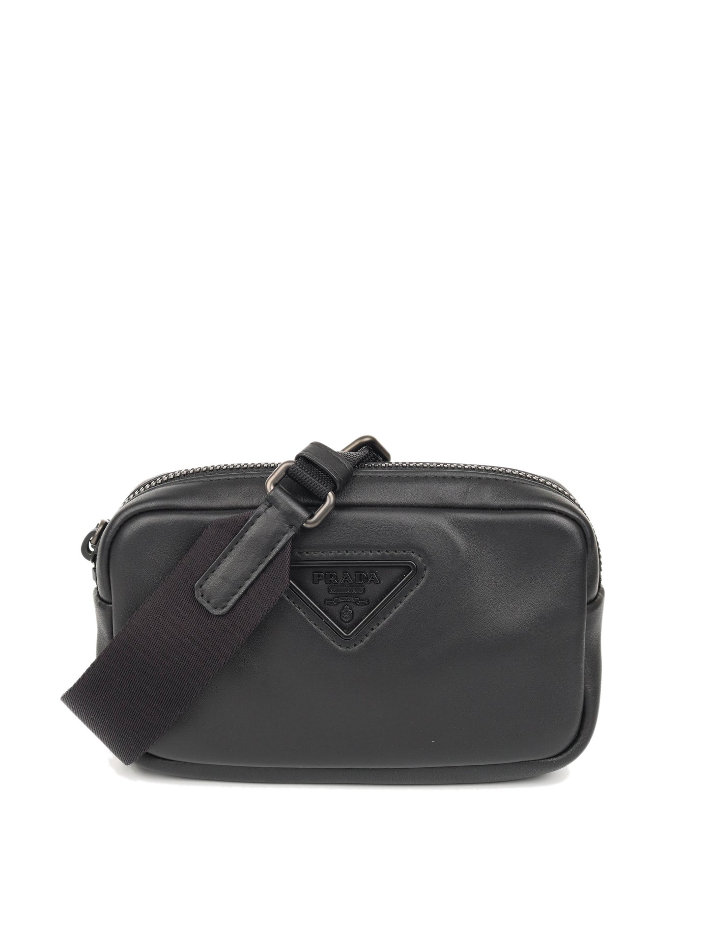 Prada Black Leather Compact Camera Bag