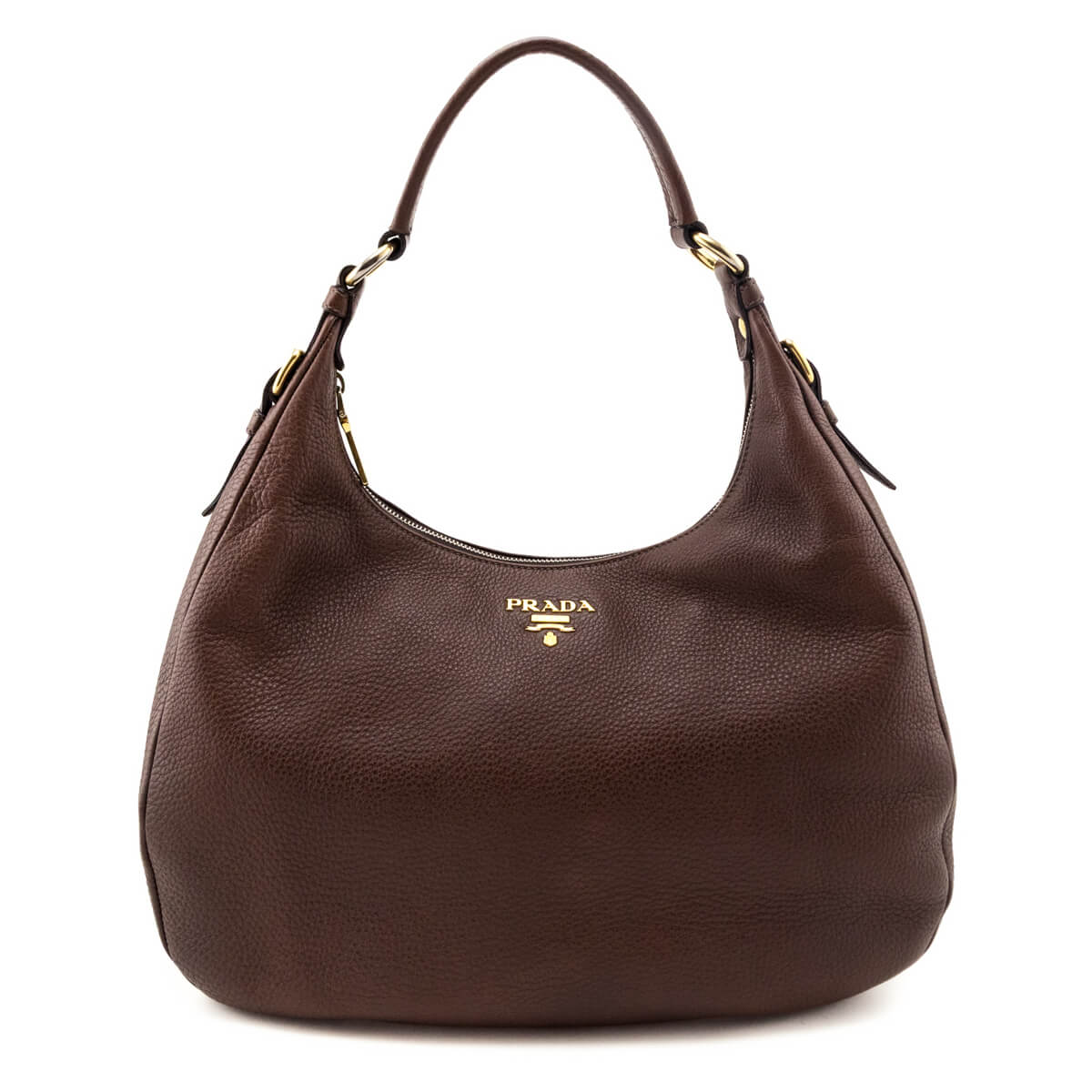 Prada Brown Vitello Daino Hobo