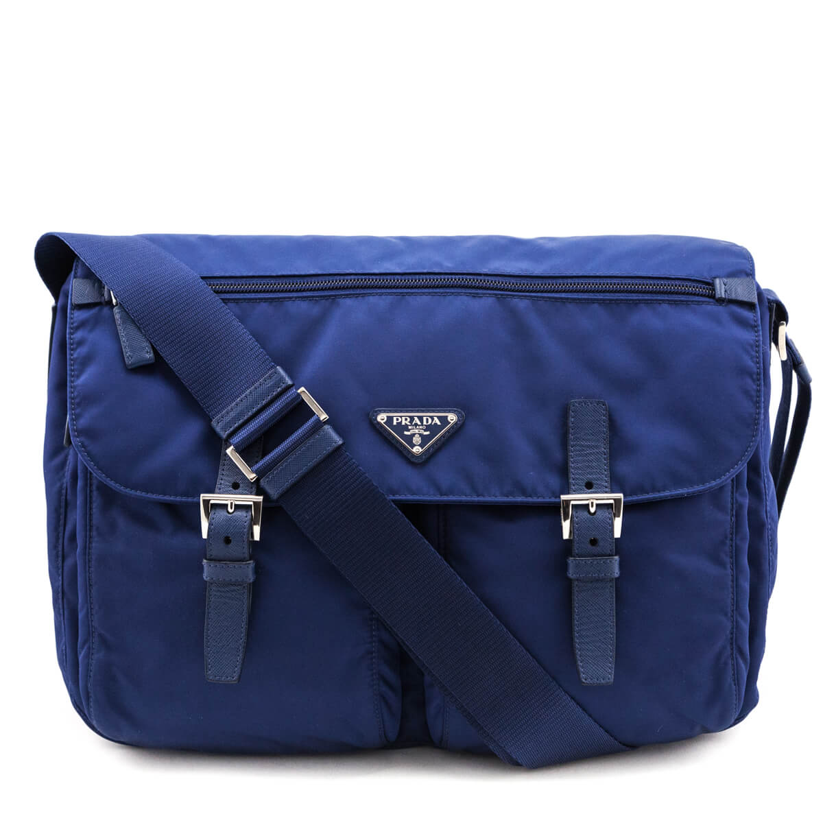 Prada Royal Nylon Medium Vela Messenger Shoulder Bag