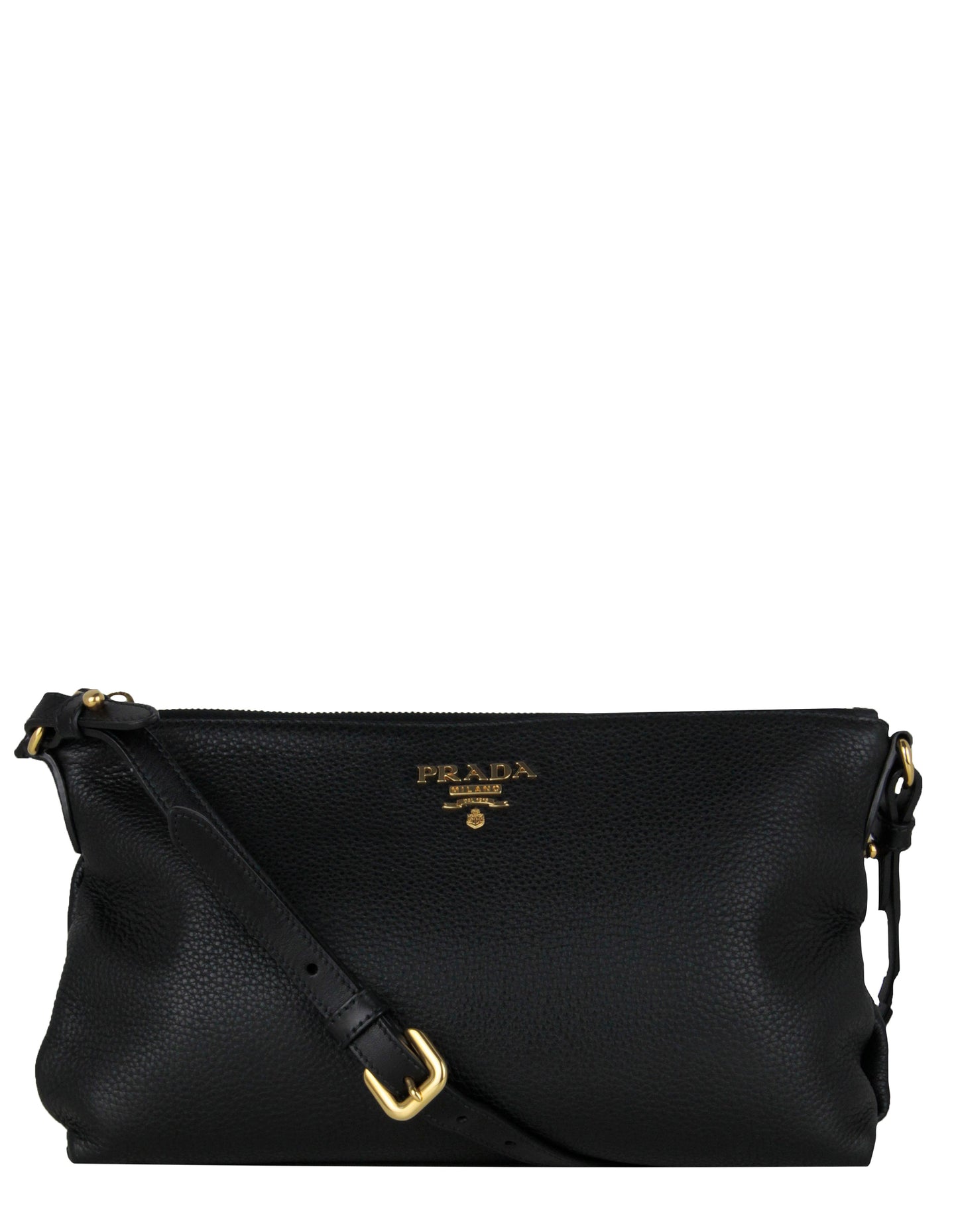 Prada Black Vitello Daino Leather Crossbody Bag