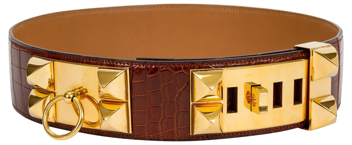 Hermes Rare Croc Collier de Chien Belt