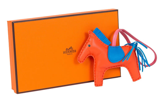 Hermes MM Orange Poppy Rodeo Bag Charm