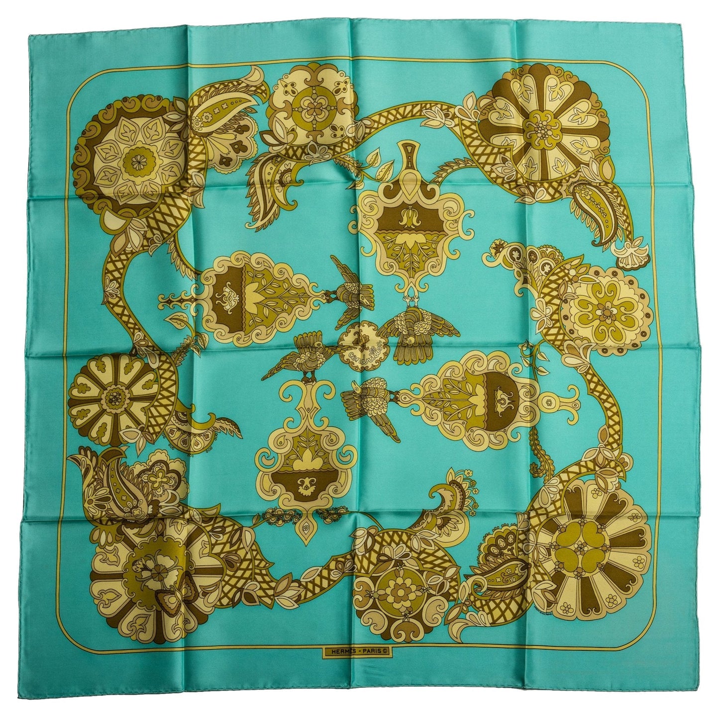 Hermes Teal Cendrillon Scarf
