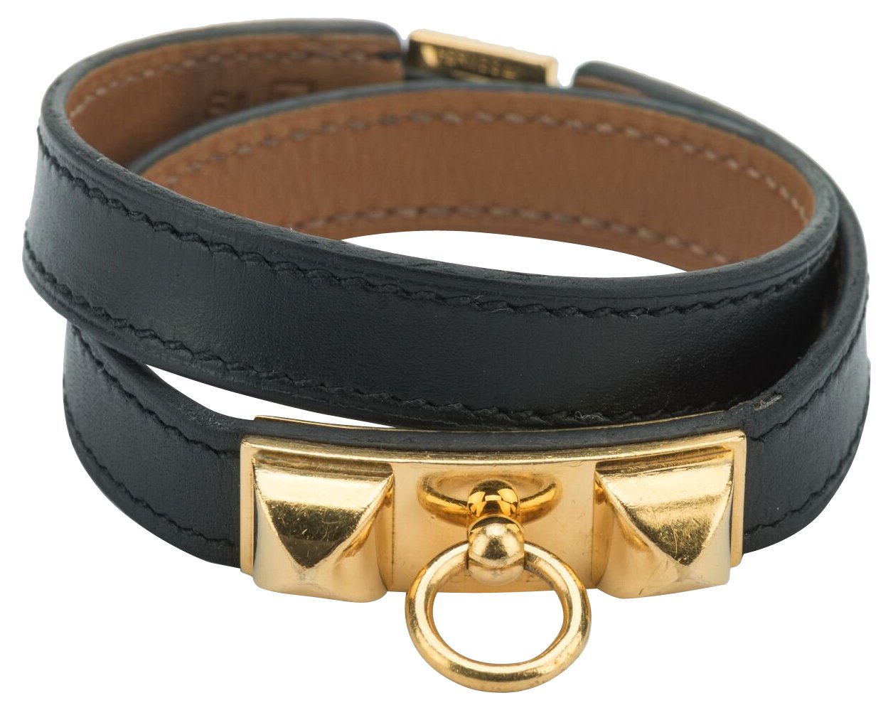 Hermes Black & Gold Double Bracelet