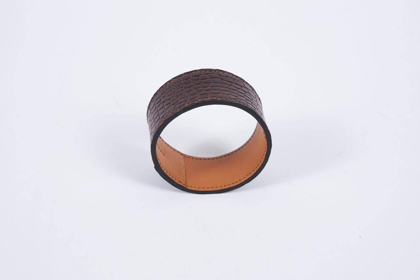 Hermes Brown Croc-Leather Cuff