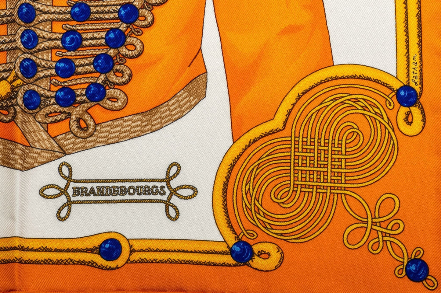 Hermes Yellow Brandebourgs Scarf