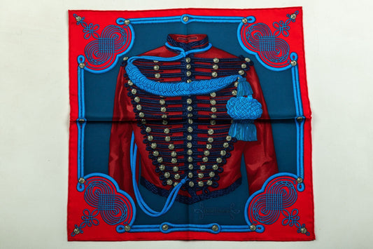 Hermes Blue Brandebourgs Scarf
