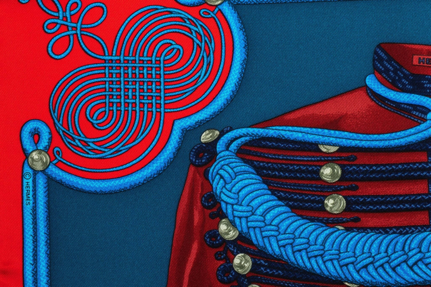 Hermes Blue Brandebourgs Scarf
