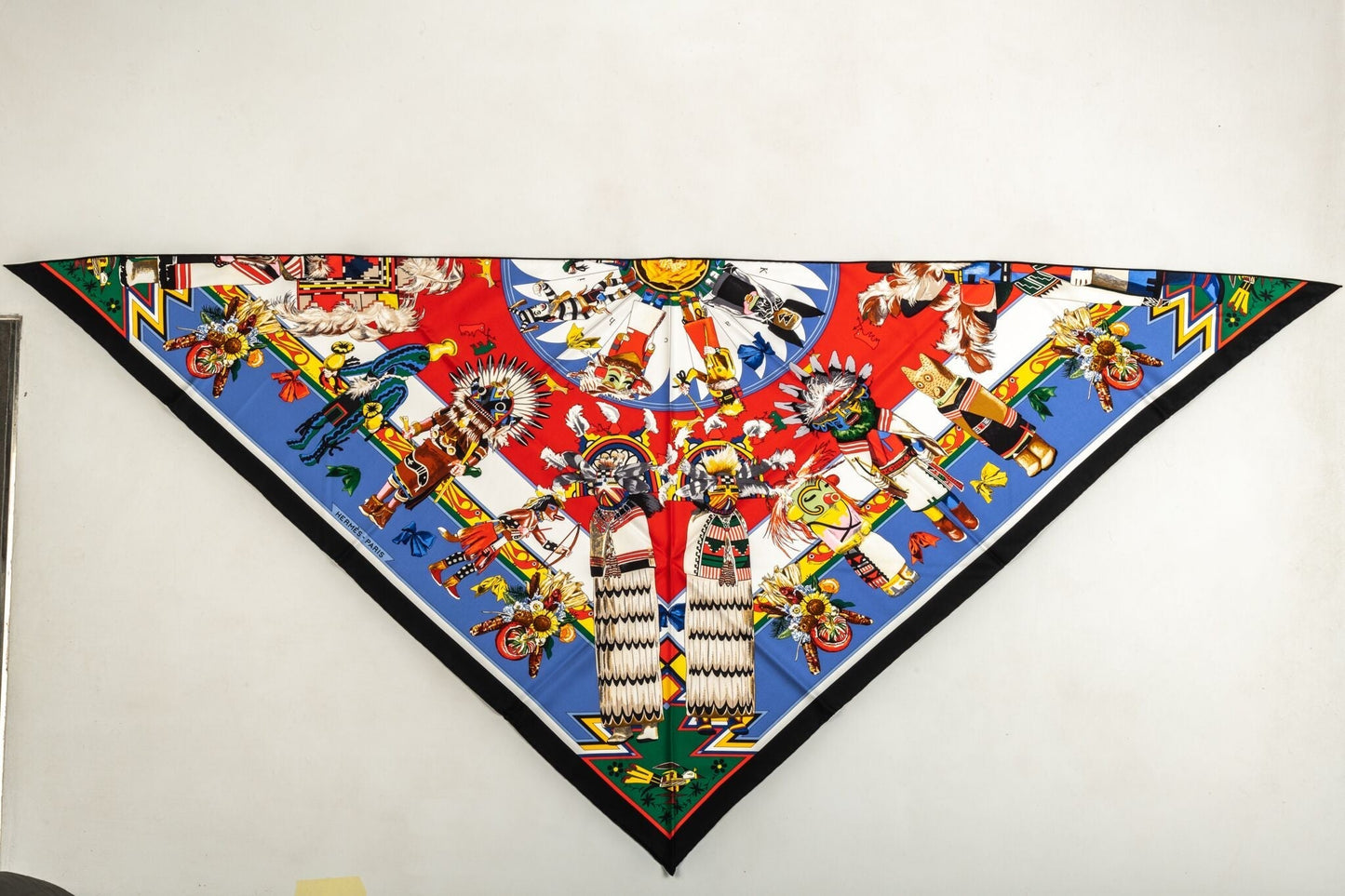 Hermes Blue Pointe Kachinas Scarf