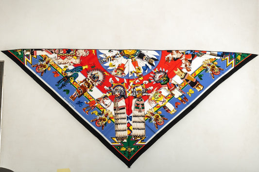 Hermes Blue Pointe Kachinas Scarf