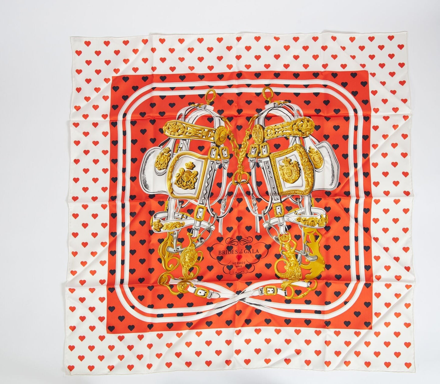 Hermes Orange Brides de Gala Love Scarf