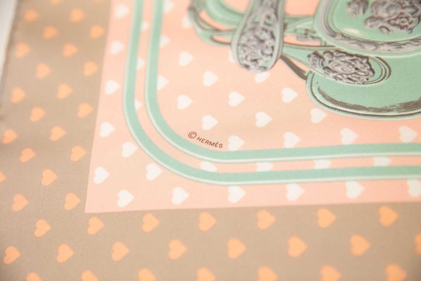 Hermes Taupe Brides de Gala Love Scarf