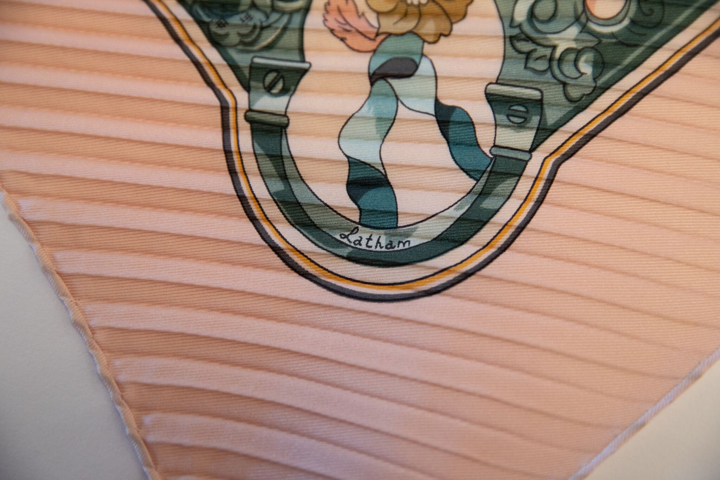 Hermes Pink Copeaux Pleated Silk Scarf