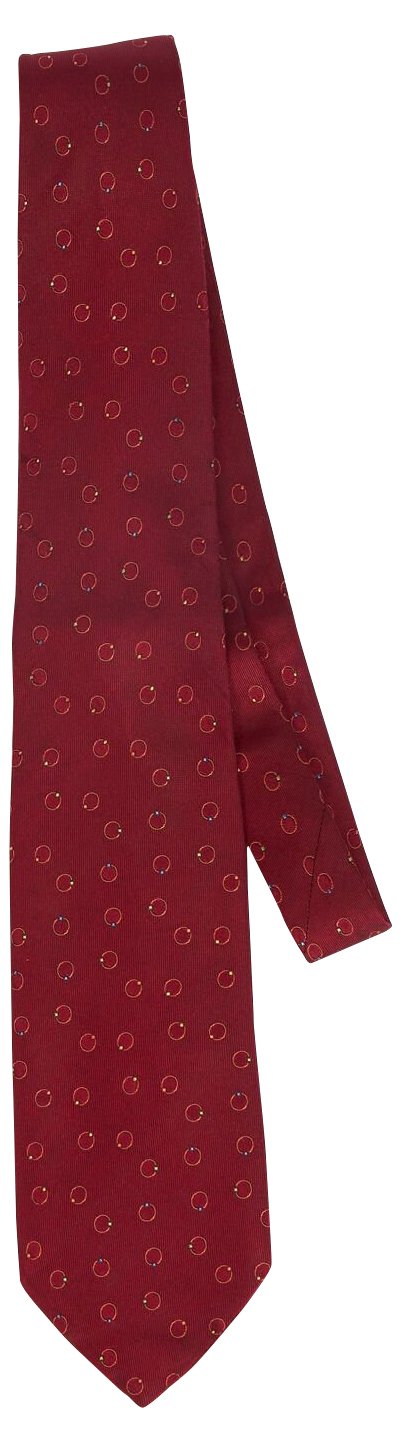Hermes Red Silk Textured Tie w/ Box