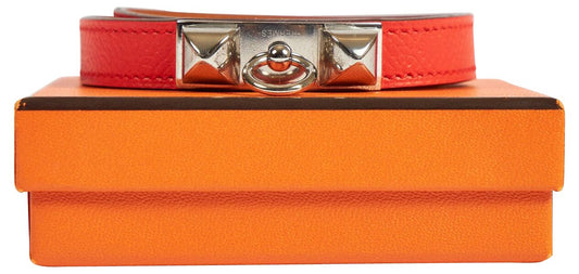 Hermes Rouge Pivoine Double Bracelet