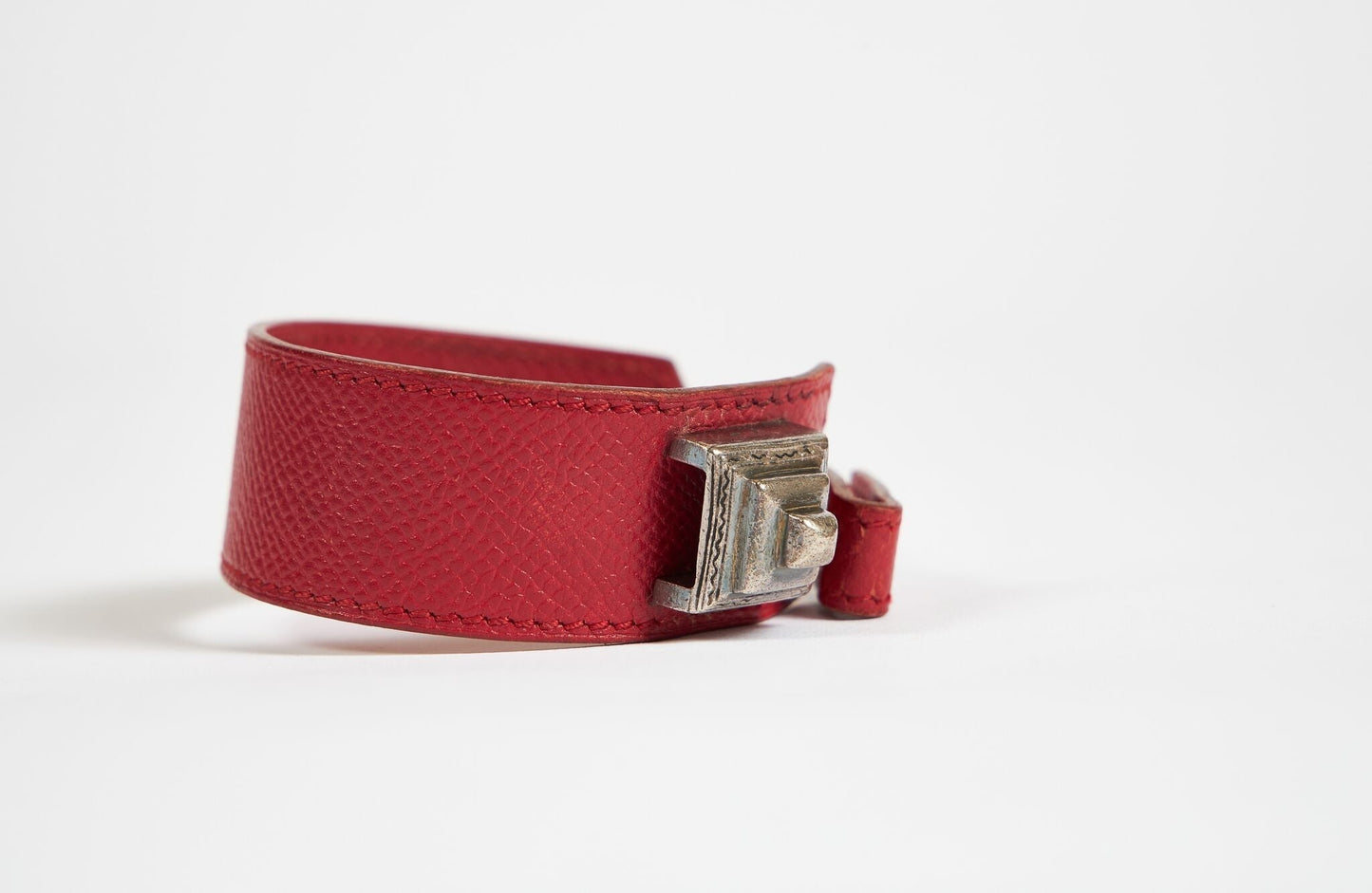 Hermes Red Epsom Tuareg Bracelet