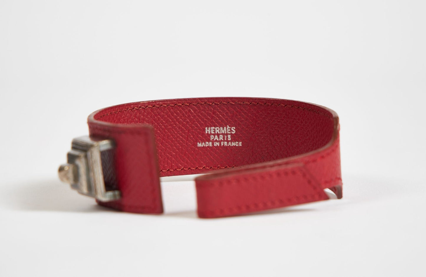 Hermes Red Epsom Tuareg Bracelet