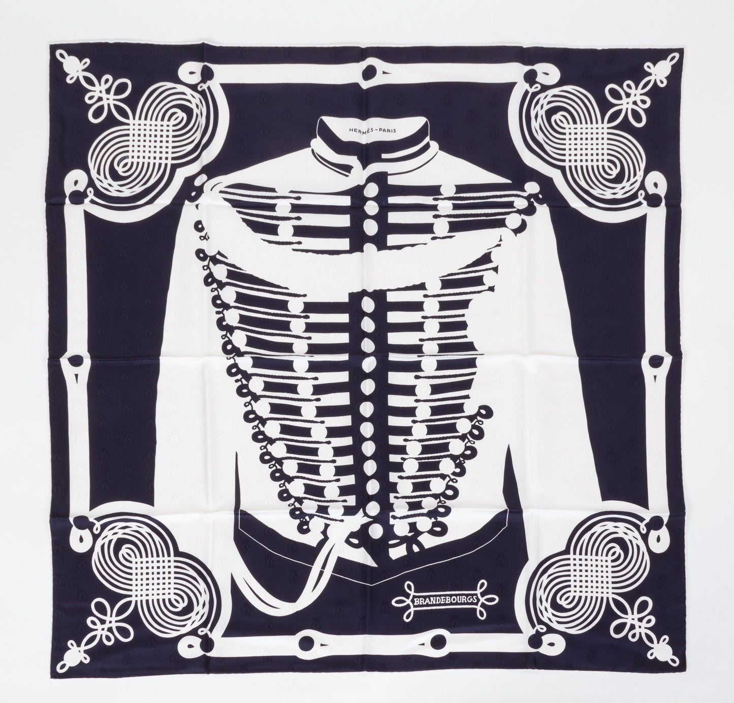 Hermes Lim. Ed Navy Brandebourgs Scarf
