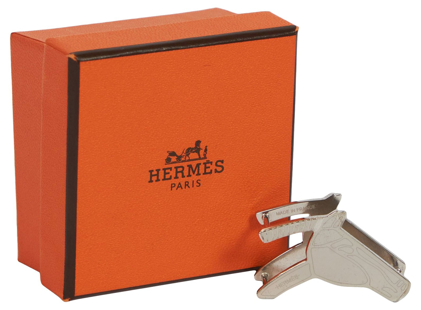 Hermes Palladium Horse Head Scarf Ring