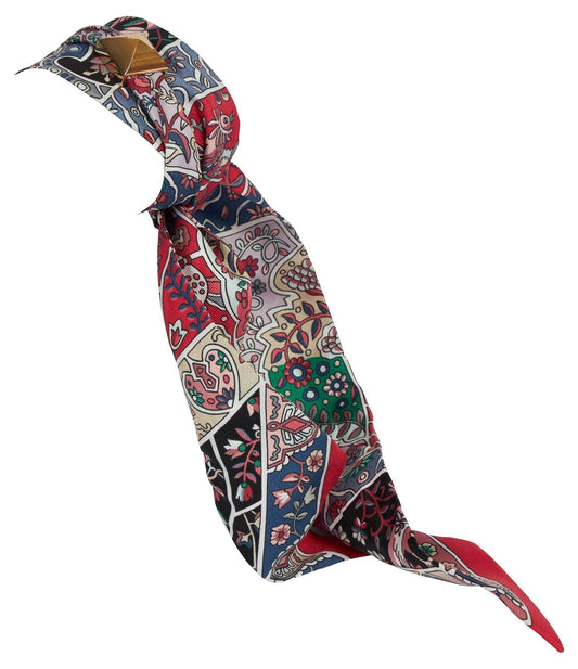 Hermes Red Paisley Silk Twilly Scarf