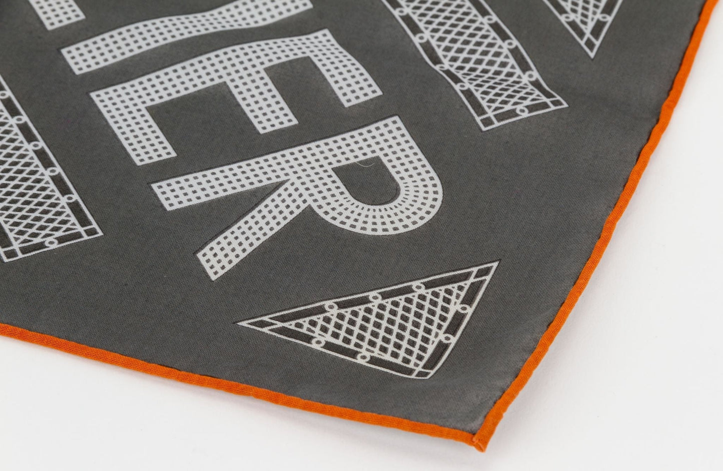 Hermes Grey Geometric Cotton Pochette