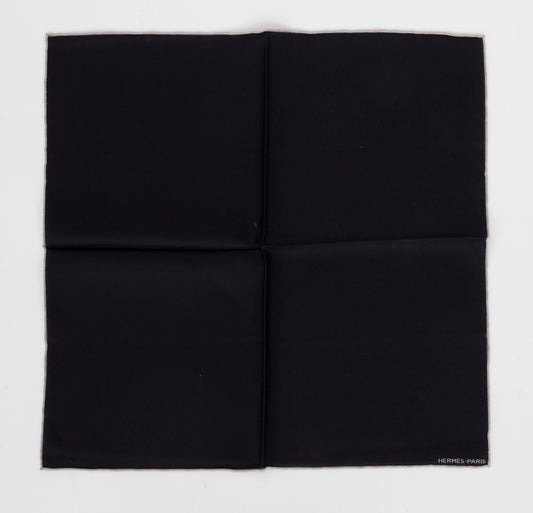 Hermes Black Silk Pochette Scarf
