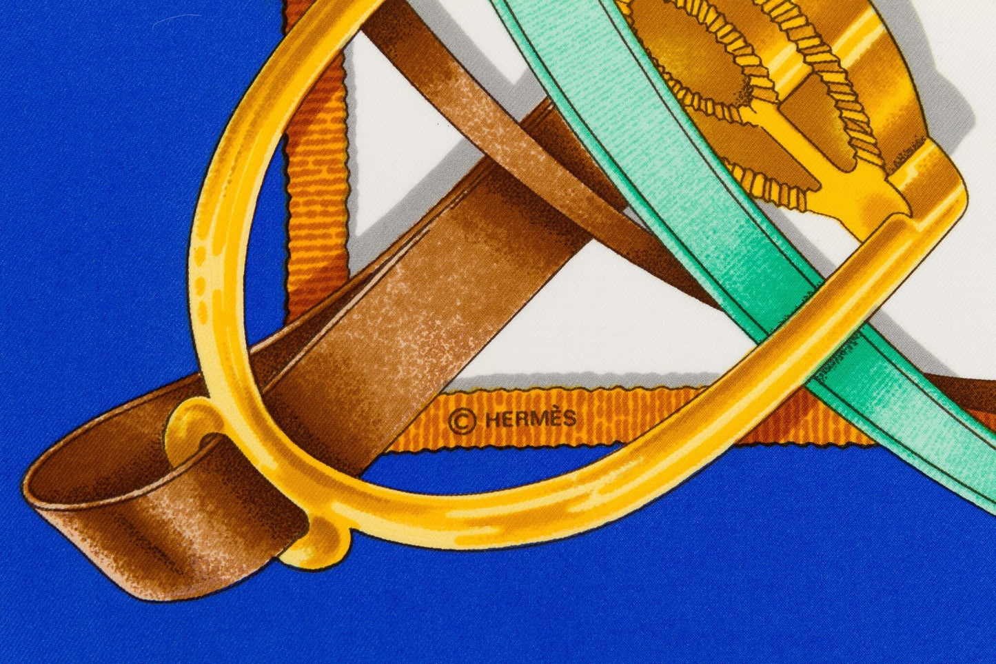 Hermes Blue "Grand Manege" Silk Scarf
