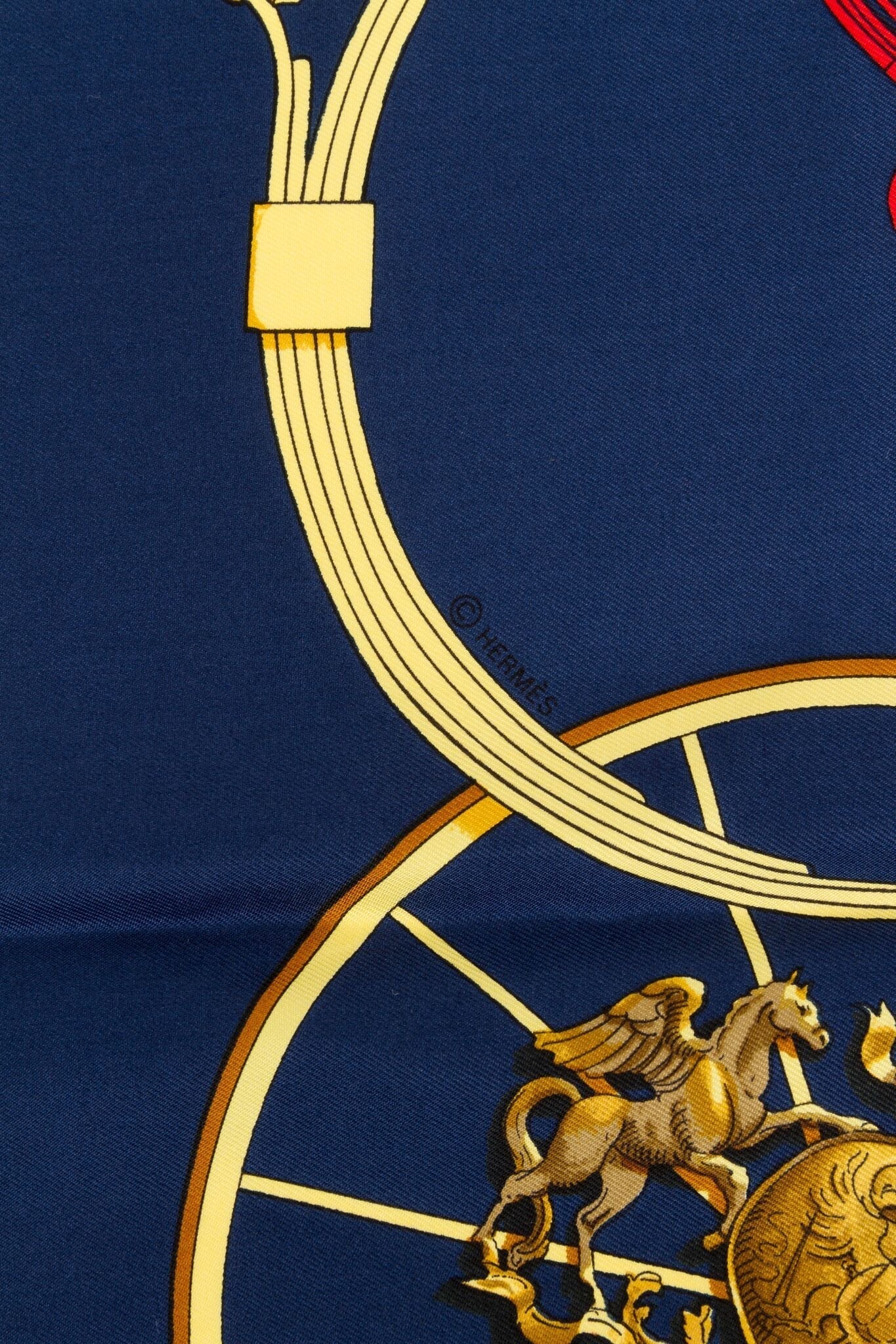 Hermes Blue Silk Springs Scarf by Ledoux