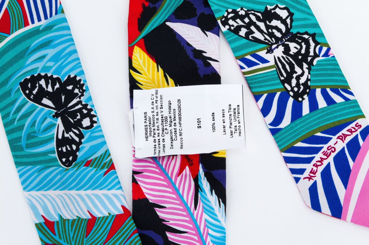 Hermes Feathers Silk Twilly Scarf