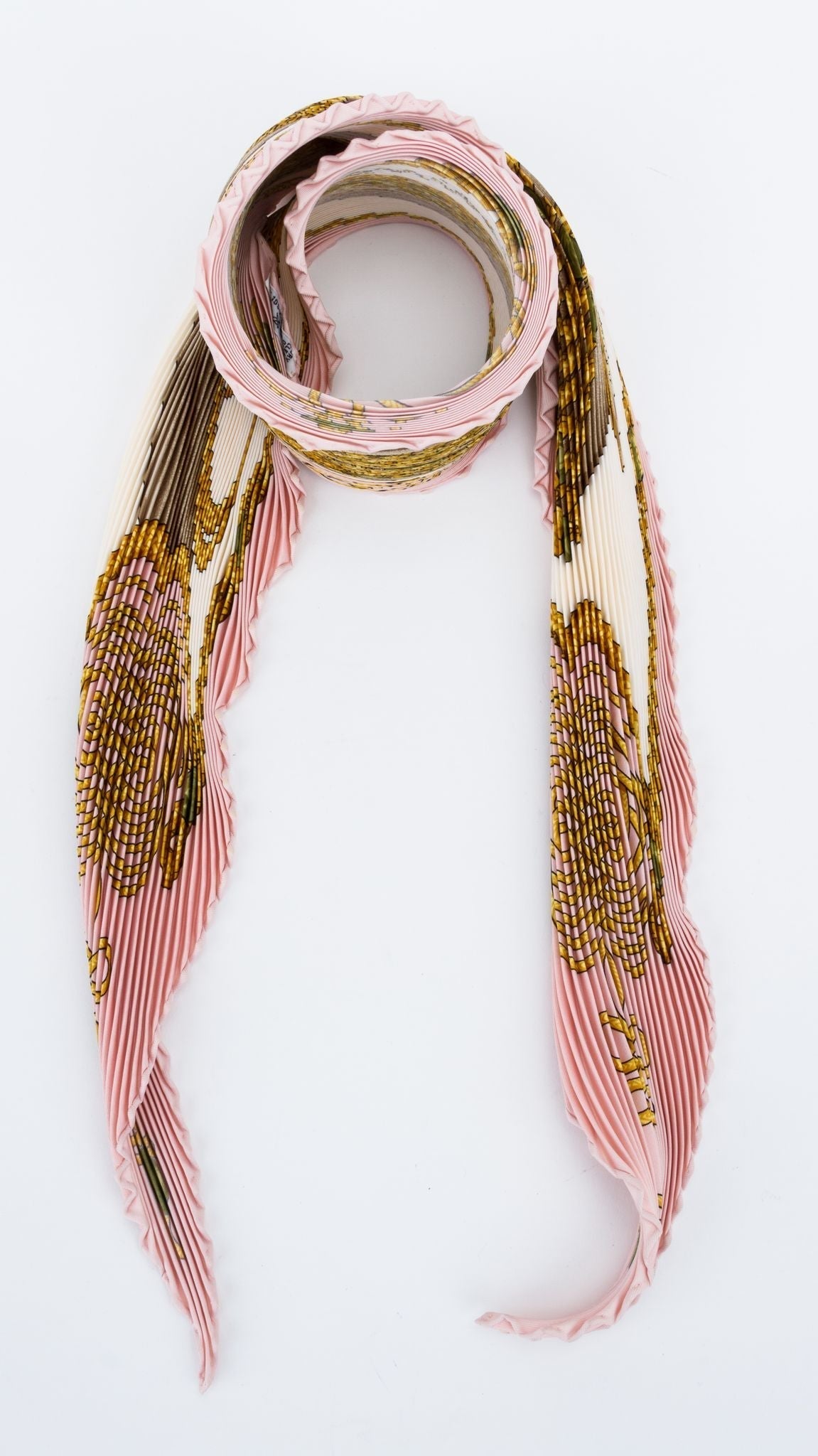 Hermes Pleated Brandeburg Pink Scarf