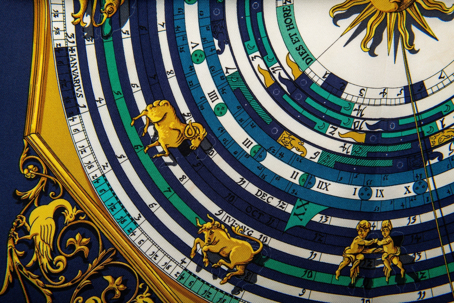 Hermes Navy Astrologie Silk Twill Scarf