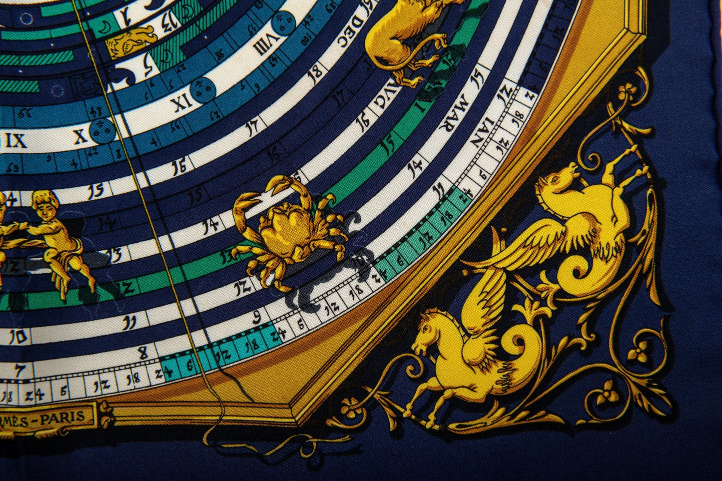 Hermes Navy Astrologie Silk Twill Scarf